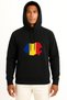 Hooded Flag of Romania Unisex Sweatshirt with Chest Design