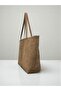 Basic Double-Sided Split Suede Oversized Shoulder Bag - Camel - 5