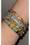 Gift Decided Steel Gold Golden Mineral Patterned Pink Green Daily Clasp Bracelet - 3