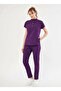 Nova Purple Straight-Leg Women's Stretch Fabric Mandarin Collar Half Placket Snap-Button Stretchy Nurse and Doctor Uniform Scrubs - 6