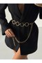 Women's Chain Waist Belt with Round Detail, Coat Belt, Dress Belt, Shirt Belt, Chain Belt - 4