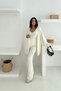 Soft Textured Beard Rope Blouse Cardigan Pants 3-Piece Knitwear Bottom-Top Set Aw25Au0023