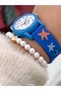 10 Atm, 2 Years Warranty, Blue Silicone Cord Girl's Wristwatch Suitable for Pool and Sea Use - 8
