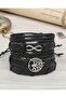 5 Pieces Genuine Leather Bracelet - Infinity Life Tree Figured - 2