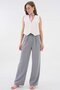 High Waist Velcro Closure Double Pleated Woven Palazzo Pants - 6