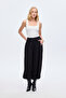 Elastic Waist Pleated Baggy Trousers Black - 3