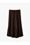 X Melis Ağazat - Slim Fit Fish Cut Midi Length Satin Skirt - 3