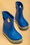 Blue Koko Children's Rain Boots with Colored Soles and Waterproof Wrap