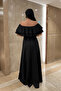 Flounced Dress - Black - 5
