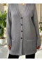 Hair Braid Patterned Women's Mercerized Mother's Vest / Gray - 3