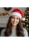 Fleece 2-Piece Red Christmas Hat - 3