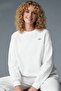 White Oversize Crew Neck Long Sleeve Sweatshirt - 5