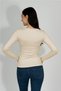 Women's Long Sleeve Crew Neck Bodysuit Beige 1 Piece - 6