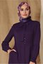 ABAYA 8304 WITH HIDDEN BUTTONED COLLAR LACE-UP ABAYA 8304