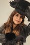Plush Faux Fur Oversleeve Fluffy Cuff Wristband - Vegan Mink Black - 7