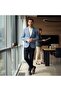 Assente Men's Navy Blue - Blue Linen Look Plaid Slim Fit Mono Collar Sports Blazer Jacket