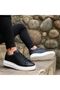 Black Leather Lace-Up High-Based Men's Sneaker - 2