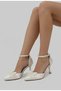 Thin Heeled Pearl Detailed Ribbon Wedding Dress Wedding Evening Dress Shoes
