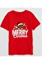 Deer Merry Christmas Printed Short-Sleeve Cotton Embroidery Printed T-Shirt