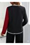 Women's Long Sleeve V-Neck Sequin Embroidered Imported Crepe Blouse - 4