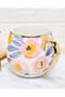 White Floral Mug With Gold Handle - 3