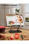 Aboutool Adjustable Book Stand with 360° Swivel & Page Clips (Wood) - 2