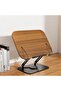 Aboutool Adjustable Book Stand with 360° Swivel & Page Clips (Wood)