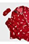 Girl's Cotton Suede Fabric Red Pine Tree Christmas Pattern Shirt Collar Buttoned Pajama Set - 4
