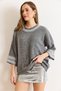 Women's Gray Cuff Sleeve Detailed Three Quarter Knit Sweater Kzk-19000975 - 5