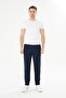 Plus Size Men's Cotton Zippered Pocket Sweatpants Navy Blue 7814B-L - 4