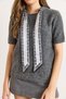 Women's Smoked Scarf Detailed Soft Textured Short Sleeve Knitwear Sweater Kzk-19001072 - 3