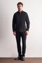 Black Half Italian Collar Long Sleeve S Slim Fit Cotton Shirt 1004255189 - 2