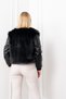 Women's Winter Black Coat Urban Luxe Leather Sleeves Plush Coat Stylish Daily Comfortable 2606 - 3