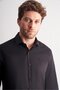Black Half Italian Collar Long Sleeve S Slim Fit Cotton Shirt 1004255189 - 4