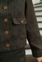 Coffee Collar Detailed Jacket Skirt Set - 6