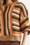 Women's Camel Crew Neck Color Detailed Batwing Knitwear Sweater Kzk-19001073 - 4