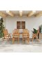 Garden Dining Set Folding 7 pcs Brown Solid Acacia Wood