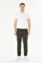 Plus Size Men's Cotton Zipper Pocket Sweatpants Khaki 7814B-H - 3