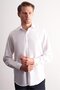 White Half Italian Collar Self Patterned Long Sleeve Premium S Slim Fit 100% Cotton Shirt 1004255192 - 3
