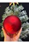 Red Matte Christmas Tree Ornament 12 cm Single Large Shiny Christmas Ball |   Eng-149 | - 4