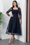 Square Neck Long Sleeve Beaded Tulle Dress 41112 - 6
