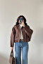 Women's Brown Suede Coat 0999-8504 - 6