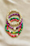 Set of 4 Colorful Children's Bracelets with Pearl Figures - 2