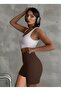 Women's Brown Shaping Super Mini High-Waisted Leggings - 4