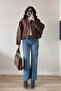 Women's Brown Suede Coat 0999-8504 - 3