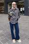 Gray Oversized Plaid Patterned Women's Shirt Mg2589 - 2