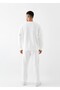 Men's White Oversized Sweatshirt – Crew Neck, 3 Thread Ş Fleece-Lined Fleece - 3