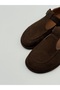 Alina Brown Loafer with Adjustable Strap and Buckle Detail - 8