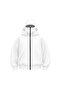 Samurai Ninja Double Hooded Zip Zippered Kangaroo Pocket Hoodie Mask Detailed Sweatshirt - White - 2