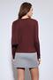 Burgundy Draped Ball Gown with Shawl Detail - 5